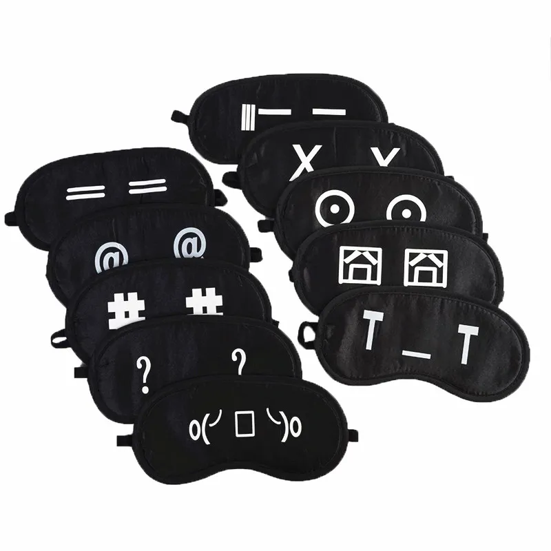 

Sleeping Eye Mask Cute Black Cartoon Pattern Eyeshade Cover Shade Eye Patch Girls Portable Blindfold Relax Rest Travel Eyepatch