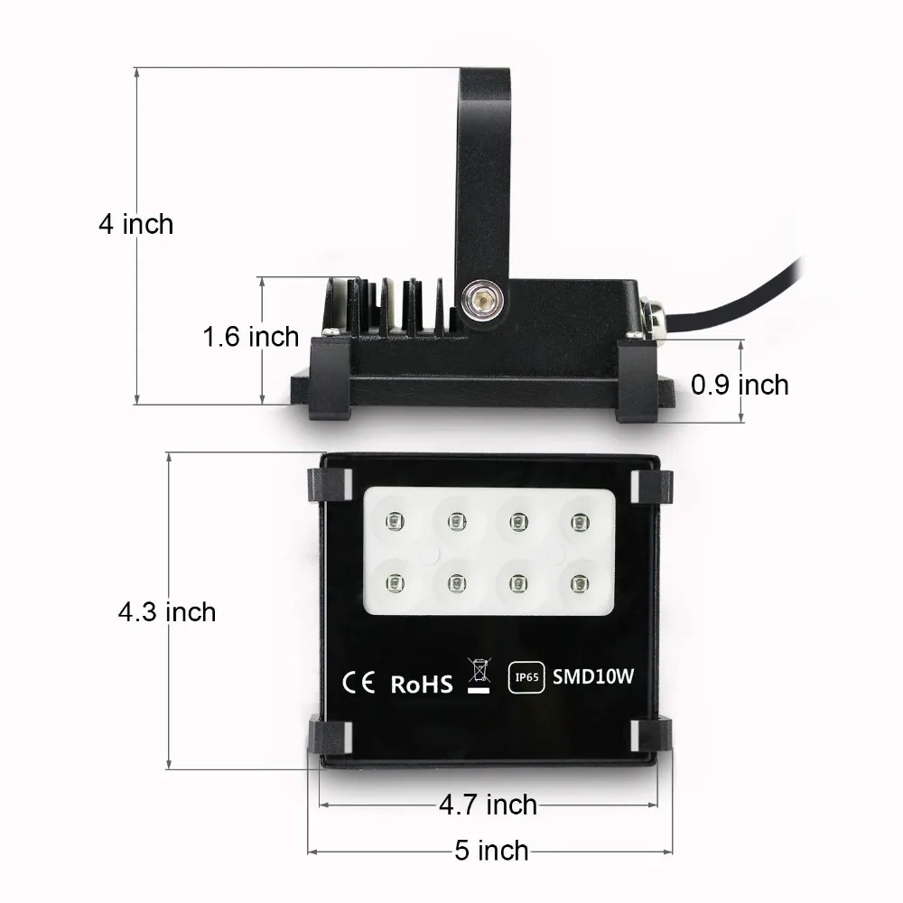 [Seven Neon] AC85-265V 10 Вт наружный водонепроницаемый SMD3030 светодиодный прожектор, RA> 80 высокомощный светодиодный прожектор, квадратный/стадион/придорожный фонарь