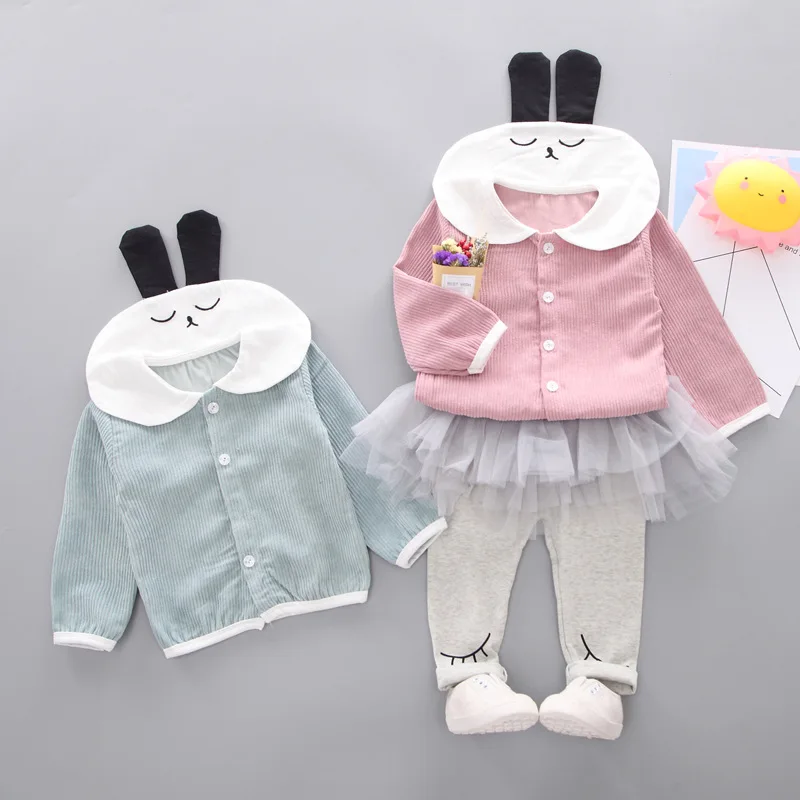 

Children Autumn Clothing New Style Girls Korean-style Corduroy Long-sleeved Upper Garment Baby Gauze Culottes Two-Piece Set Chil