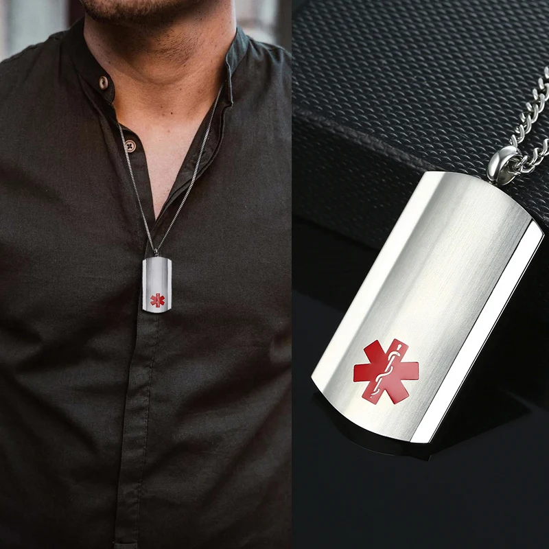 Мужское ожерелье подвеска в виде собаки из нержавеющей стали с красным