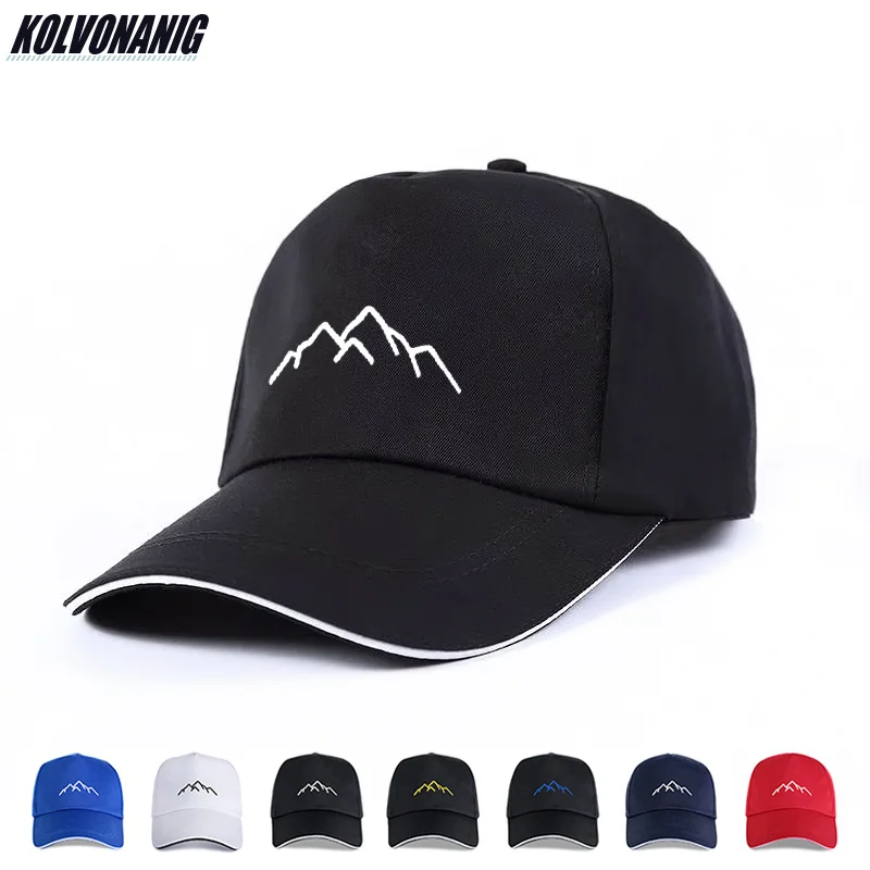 Новые мужские и женские бейсболки с принтом в горном стиле, регулируемые бейсболки в стиле хип-хоп, хлопок, Спорт на открытом воздухе, солнце, шляпа папы костяная