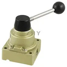 VH-200-02 G1/4" Port 4 Way 3 Position Black Plastic Handle Hand Lever Valve