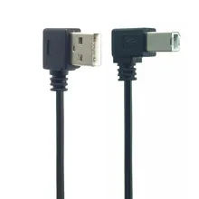 Prawy i lewy kąt USB 2 0 A męski na USB B typ męski B BM prawy kąt do skanera drukarki kabel 90 stopni 50cm 100cm BM kątowy kabel tanie tanio Przedłużacz kabla Zdjęcie C-176