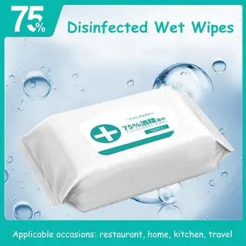 

75% Disinfecting Alcohol Wipes Disposable Hand Wipes Skin Cleaning Bacteria Disinfection Wipes Alcohol Cotton 50Pcs/Bag