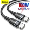 Baseus 100 Вт USB C к USB Type C кабель USBC PD быстрое зарядное устройство Шнур USB-C кабель Type-c для Xiaomi mi 10 Pro Samsung S20 Macbook iPad ► Фото 1/6