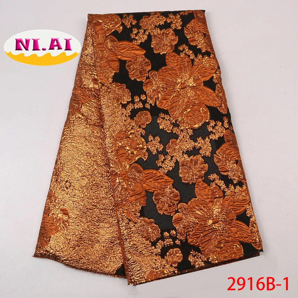 Роскошное Африканское парчовое кружево, ткань с блестками, для вечернего платья,, высокое качество, кружевная отделка, 5 ярдов, NA2916B-3