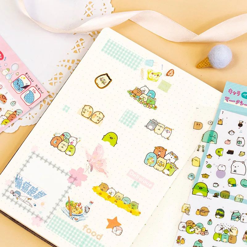 20 sets/lot Kawaii Stationery Stickers Easy bear series Decorative Mobile Stickers Scrapbooking DIY Craft Sticker