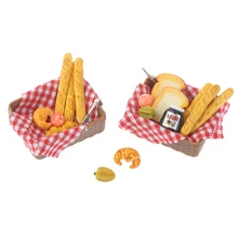 

Simulation 1/12 Mini Bread Basket Kitchen Food Model Toys for Doll House Decoration Dollhouse Miniature Accessories