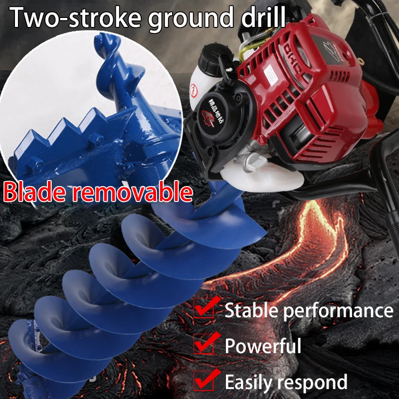 

Two-stroke gasoline drilling and digging machine planting planter piling machine