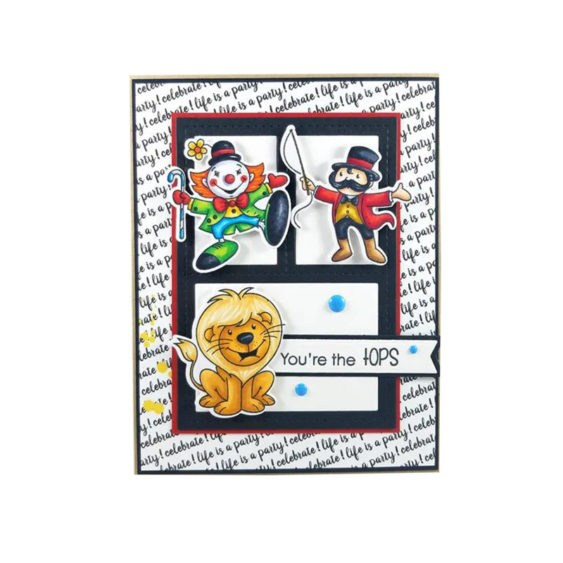 

Naifumodo Circus Animal Transparent Sets Clear Stamps and Dies 2019 for Card Scrapbooking DIY Album Embossing Paper Craft