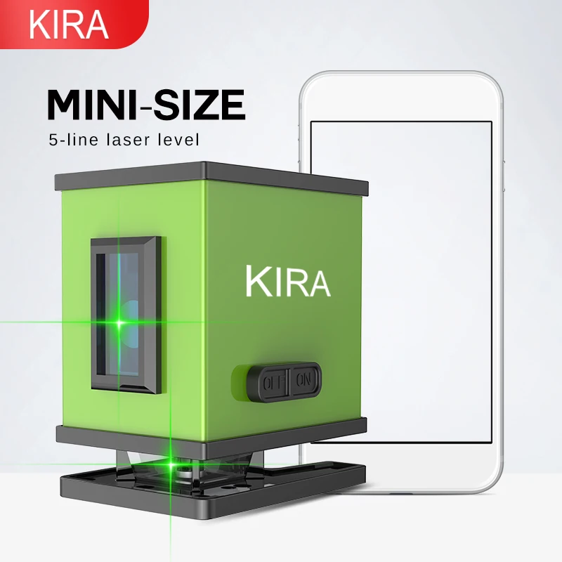 KIRA 5 линий 3D зеленый лазерный уровень самонивелирующийся 360 градусов