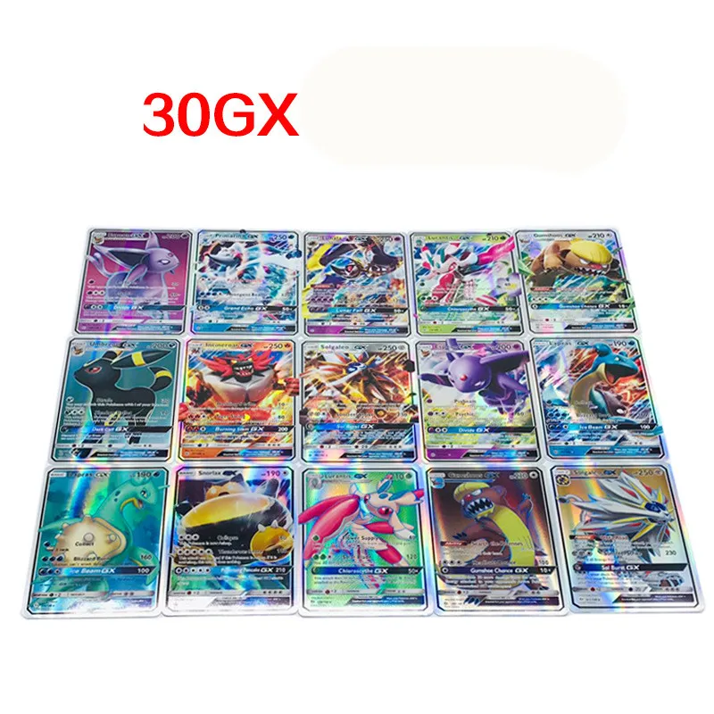 30 шт. новые GX EX Mega игры Коллекция бумажные карты для Funs подарок детям английский Пикачу игрушки