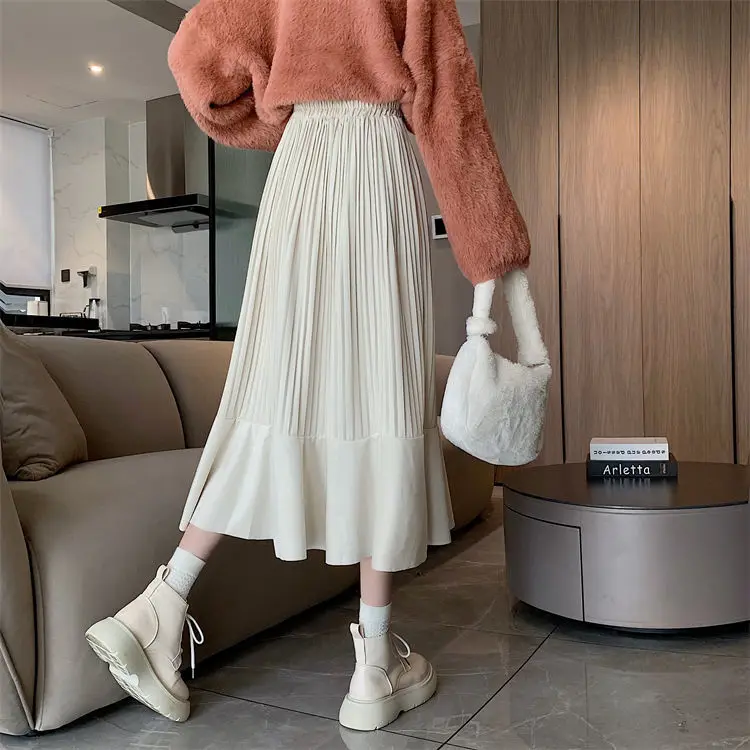 Ruffles Skirts Free Shipping Women Pleated Soft Tender Female High Waist Autumn Newest Clothes Students Daily Faldas Skirt tutu skirt