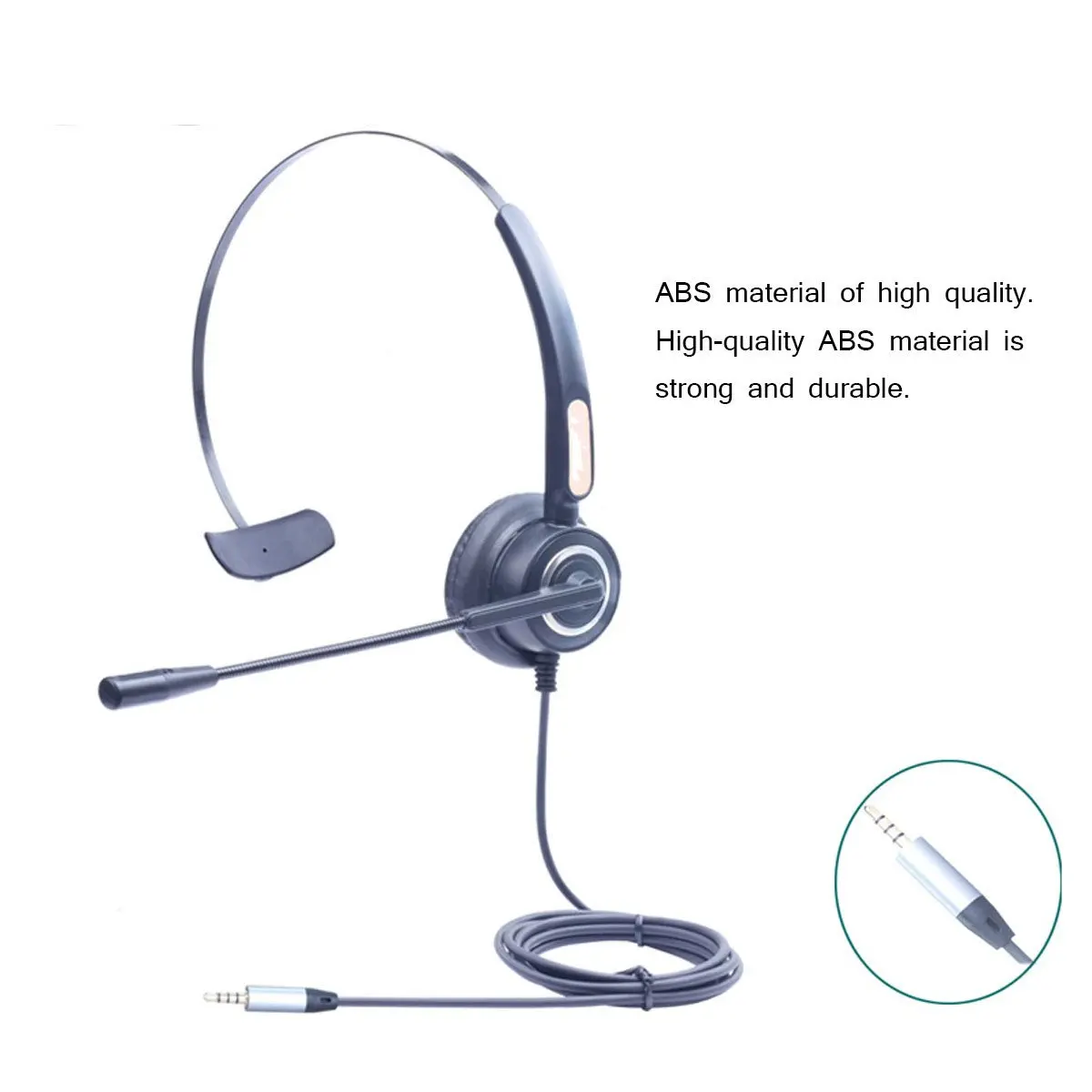 3 5mm USB Headset Handsfree Headphones with Noise Cancelling Mic Adjustable Call Tuning Mute Control for Call Center PC Computer