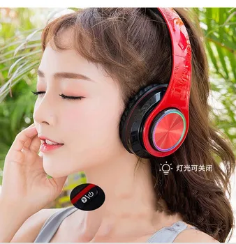 

B39 bluetooth headphones wireless Portable Folding Support TF Card Built-in FM mp3 player With LED Colorful Breathing Lights