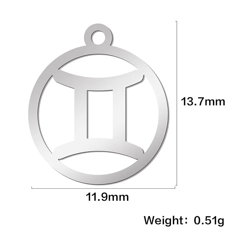 Teamer 12pcs Zodiac Floating Charms Stainless Steel Constellation Pendants