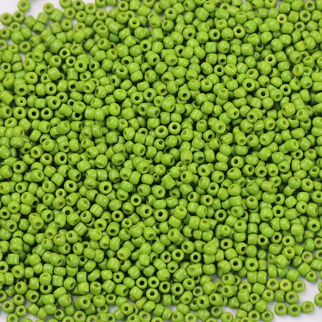 10g 720 Pieces 2mm Austria Solid Color Bead 12/0 Opaque Neon Round Beads Glass Seed Beads Handmade DIY Jewelry Bags Accessories 349 Green