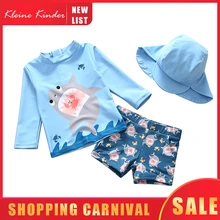 Детский купальный костюм с длинными рукавами и защитой от ультрафиолетовых лучей; детский купальный костюм для мальчиков; детская одежда для купания; пляжная одежда для мальчиков с принтом акулы и динозавра