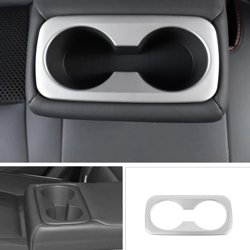 For Hyundai Tucson- 1PC ABS Chrome Car Rear Water Cup Cover Trim Car Styling Accessories