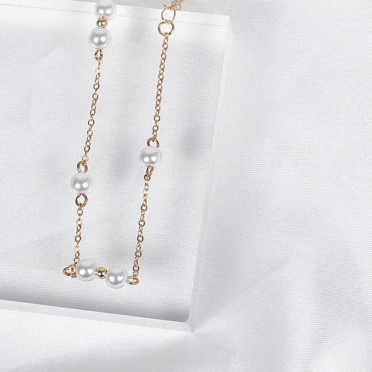 AliExpress, модные и индивидуальные простые женские украшения для ног, универсальный модный минималистичный жемчужный браслет для ног в европейском и американском стиле
