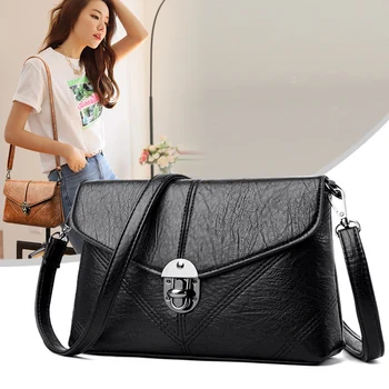 

Fashion Small Women Tote Handbags Luxury Soft Leather Shoulder Hand Crossbody Bags Female Solid Color Mini Square Messenger Bag