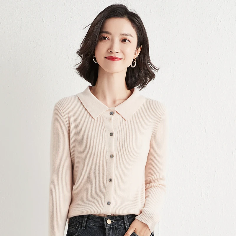 XXXL Winter Autumn Cashmere Knitted Cardigan Women Coat  Buttons Turn Down Neck Female Jumpers Casaul Buttons Women Basic Tops