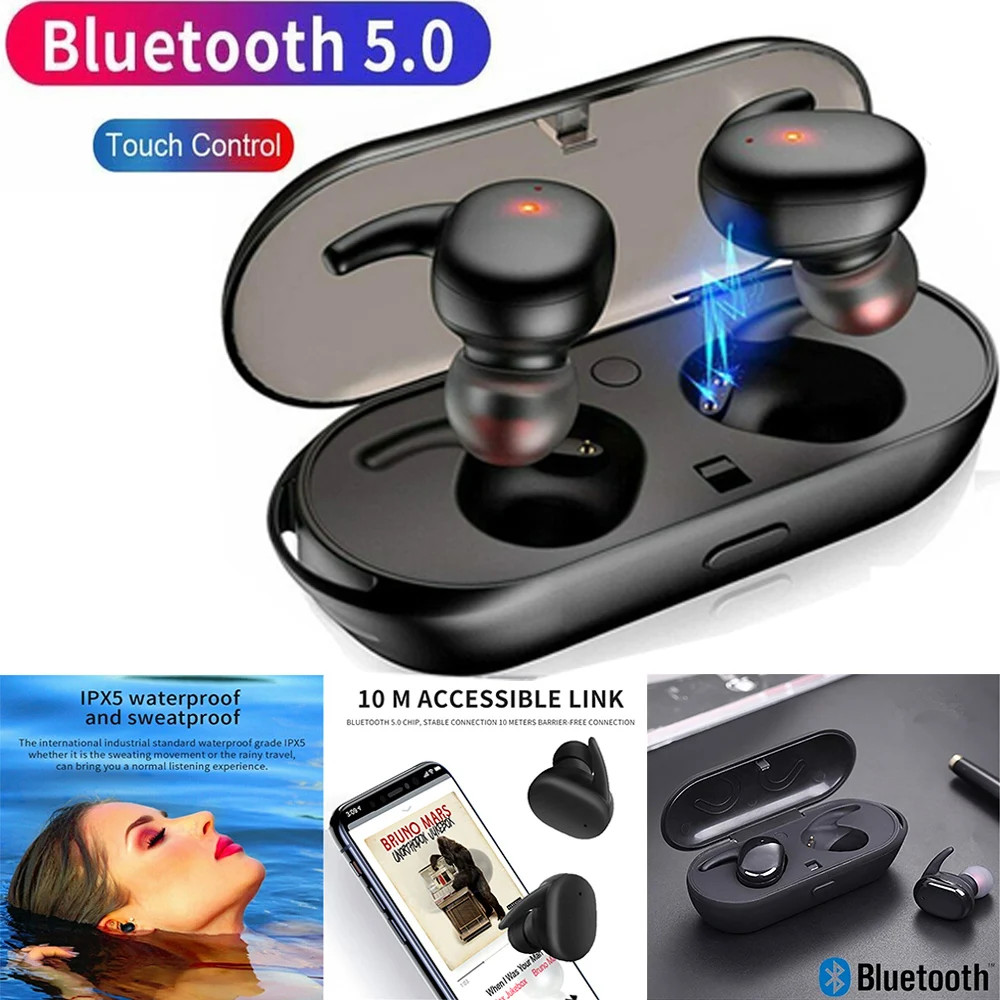 Новые мини TWS Bluetooth наушники 5,0 гарнитура беспроводные наушники сенсорное управление Стерео шумоподавление Беспроводная гарнитура спортивные наушники