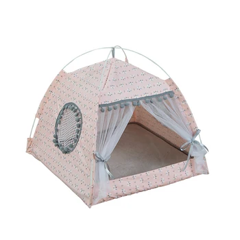 

Foldable Cat Bed Puppy Kitten Teepee Breathable Indoor Tent House For Small Medium Dog Cats Travel Portable No Waste Pet House