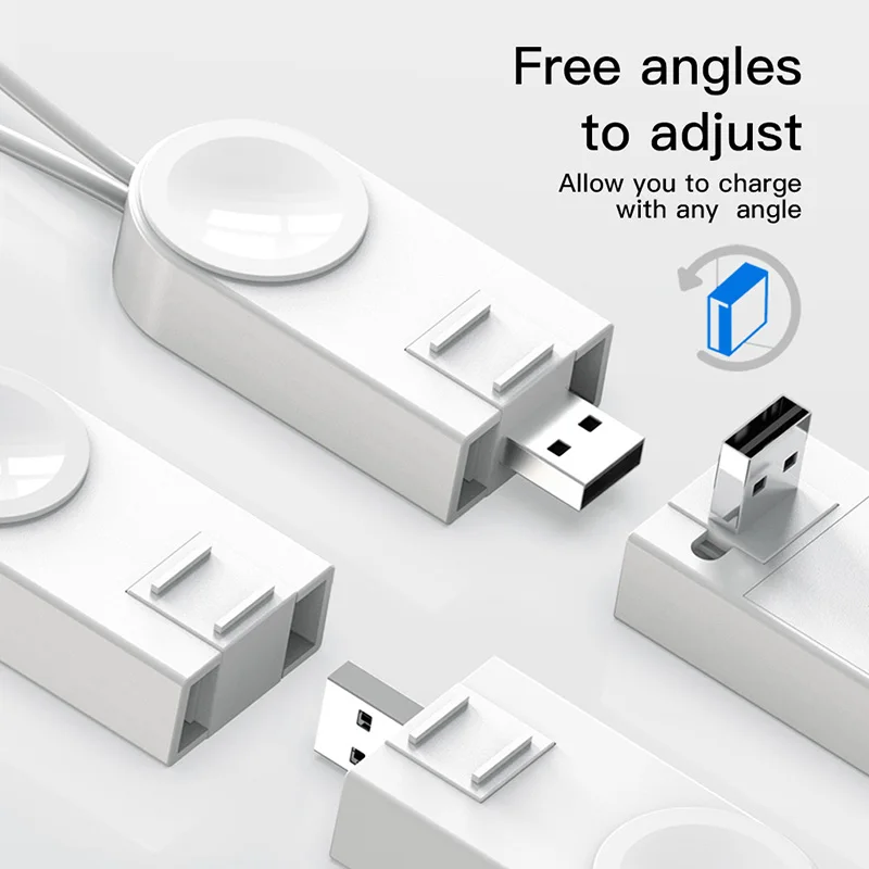 Портативное беспроводное зарядное устройство 2 в 1 для Apple Watch 5 4 3 Регулируемый USB