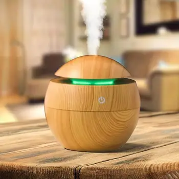 

130ml Wood Grain Air Humidifier Office Household Ultrasonic Air Humidifier Aroma Essential Oil Diffuser USB Appliances