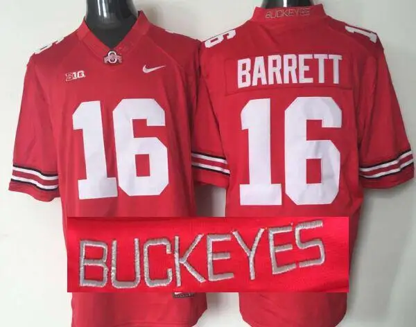 Сезон, штат Огайо Buckeyes#16 J.T. Barrett limited edition 4 цвета для мужчин, Джерси - Цвет: Красный