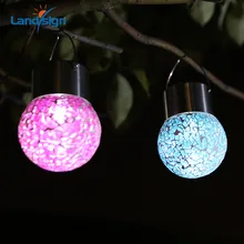 Солнечный светодиодный мозаичный подвесной газонный светильник круглый фонарь с питанием от солнечной панели для сада лампа супер яркий Наружный свет