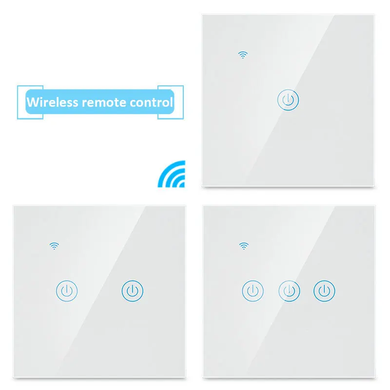 Настенный сенсорный выключатель RF433 со стеклянным экраном ЕС умный дом