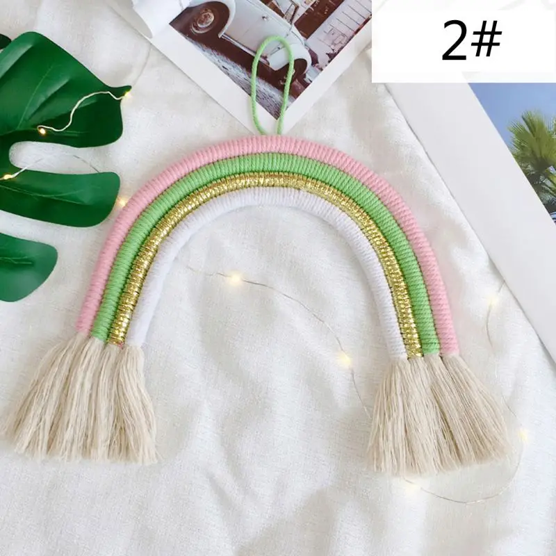 Rainbow Handmade Weaving Ornament Nordic Simple Kid Room Wall Decoration Hanging Home Decoration Accessories - Цвет: 2-L