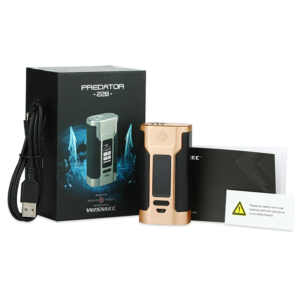 Распродажа WISMEC Predator 228 Вт TC мод с OLED экраном 0 05 18650 Ом Сопротивление НЕТ батарея