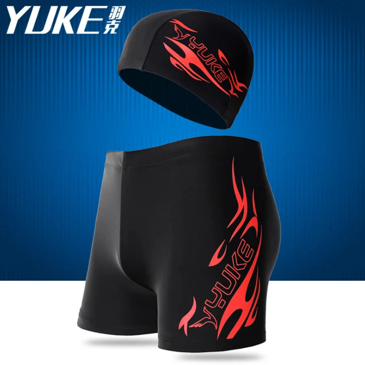 Red pants caps YUKE купальные костюмы, Мужская одежда для плавания с плаваньем, очки для плавания, заглушки для ушей, зажим для носа и мужские плавки, плавки, Шорты для плавания для мужчин - Цвет: Red pants caps
