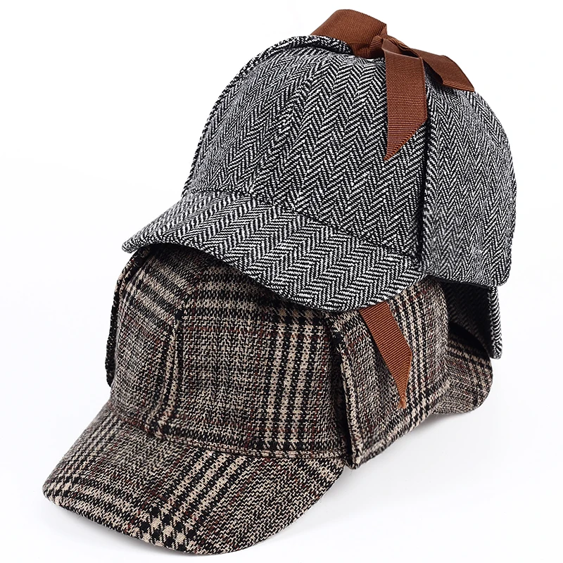 

Sherlock Holmes Detective Hat Unisex Cosplay Accessories berets Men Women Two Brims beret Deerstalker hat