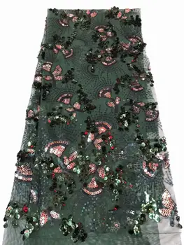 

New arrival Style French Lace Fabric sequins Lace Embroidered Fabric For Nigerian Wedding FFR1113