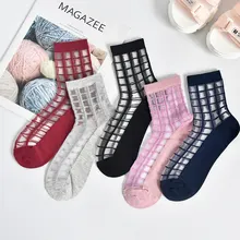 Новые 5 пар модные сетчатые прозрачные носки для женщин удобные дышащие тонкая рыболовная сетка прозрачные носки до лодыжки FDM