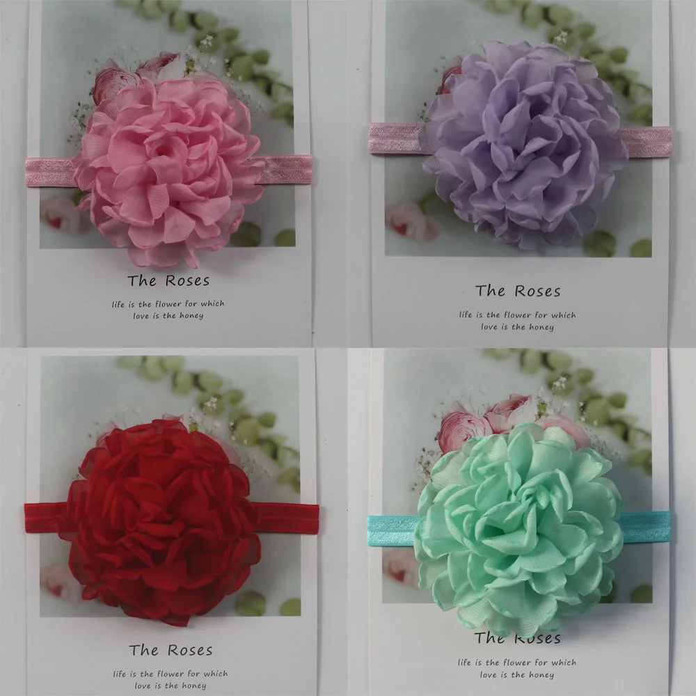 Ободок шифоновый большой для детской вечеринки 4 дюйма 100 шт.|girls headbands|flower headbandchiffon