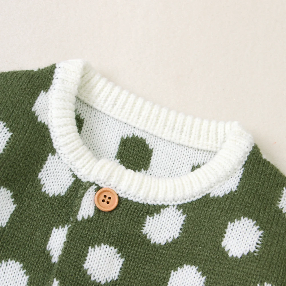 Toddler Romper Newborn Baby Girl Clothes Knitted Sweater Polkal Dots Long Sleeve Romper Jumpsuit Outfits 6 Colours