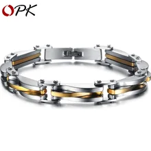 OPK Высококачественный Браслет текстура между Золотой Одной цепочкой мужской Титановый стальной браслет Индивидуальные ювелирные изделия