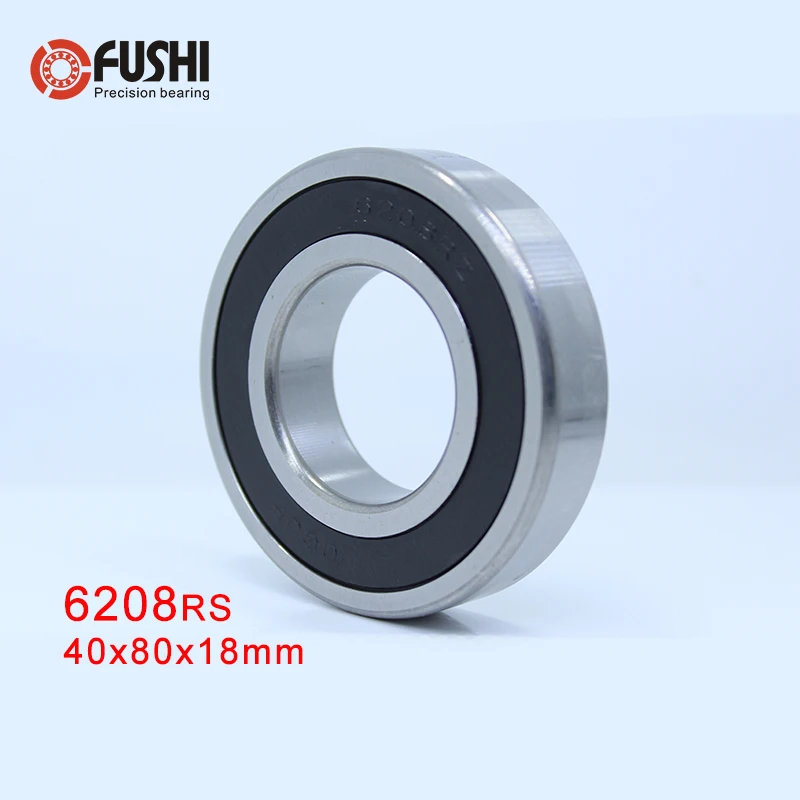 Othmro 1 cuscinetto a sfera 6208-2RS, 40 mm x 80 mm x 18 mm, cuscinetto a gola profonda 6208 2RS a doppia schermatura in acciaio al carbonio GCr15