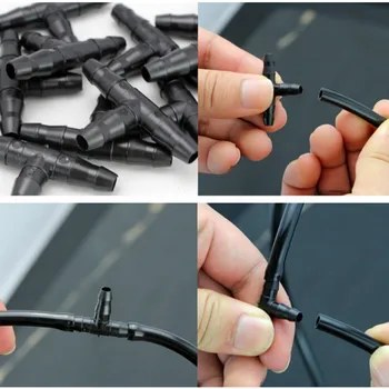 

sale 50 Pcs Sprinkler Irrigation 1/4 Inch Barb Tee Water Hose connectors Pipe Hose Fitting Joiner Drip System for 4mm/7mm Hose