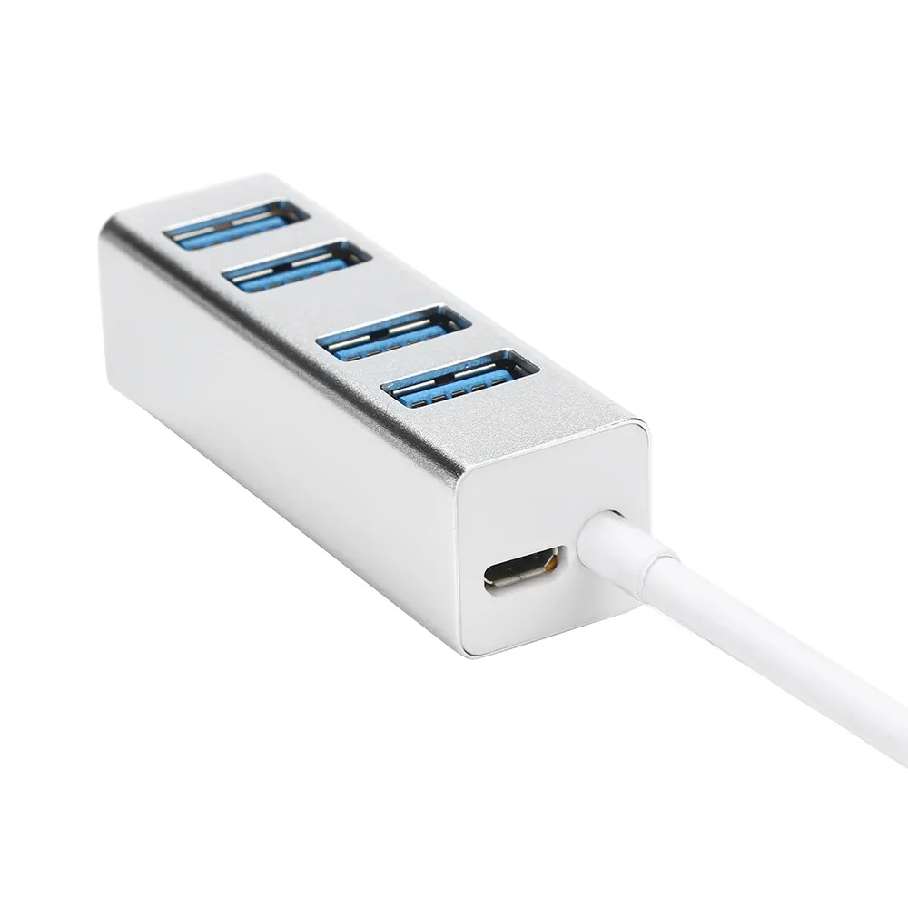 4 Порты и разъёмы USB HUB 3,0 OTG usb-хаб белый с Micro USB для зарядки Интерфейс Порты и разъёмы Кабель с разъемом 12 см# LR4