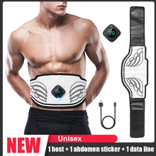 

USB EMS Abdominal Muscle Slimming Belt Electronic Toning Training Belt Stimulator Trainer Waist Trimmer For Men Women Fast