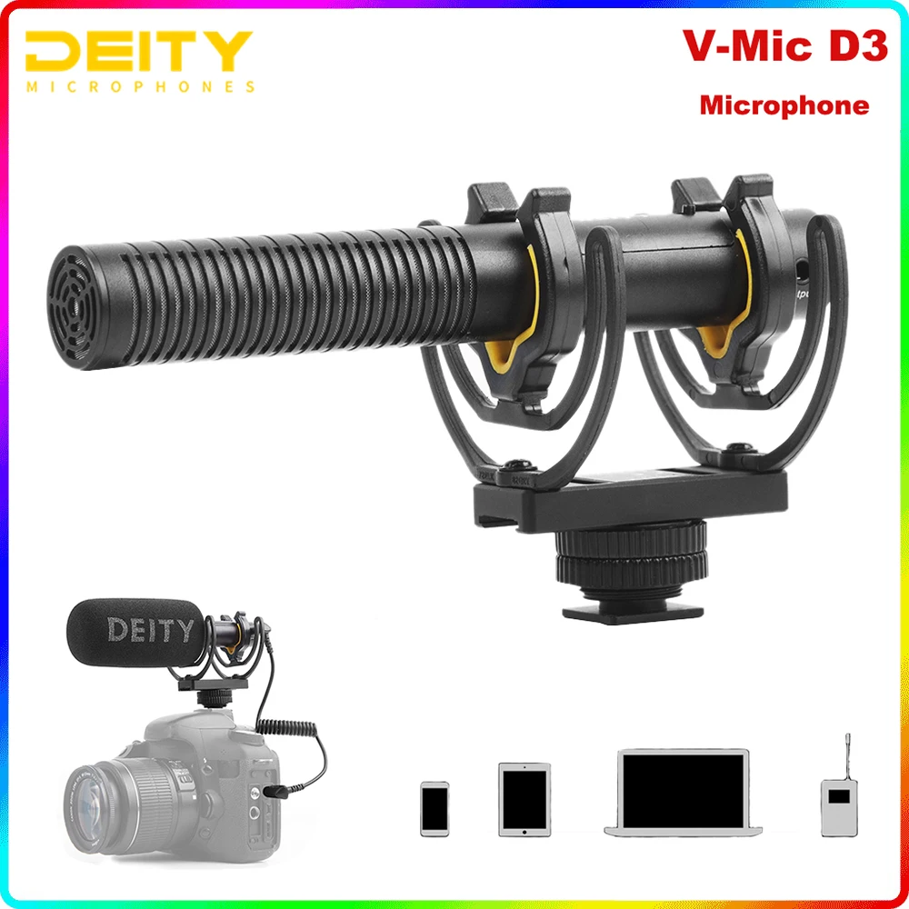Deity Microphones V-Mic D3 Super Cardioid Directional Condenser Shotgun Microphone 44dB to 23dB Sensitivity