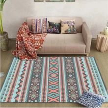 Ковер AOVOLL для гостиной, оранжевый, синий, серый цвет, геометрический ковер в этническом стиле, ковер для спальни, коврик для детской комнаты