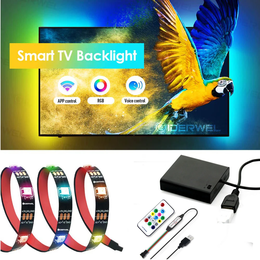Светодиодная лента RGB WS2812B ws2812 14 клавиш Пиксельная рулетка с питанием от