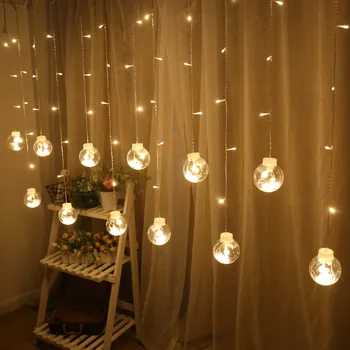 

Wedding Decoration Wishing Ball Curtain Lights Christmas Garland Fairy Light Outdoor for Birthday Party Baby Shower Decoration